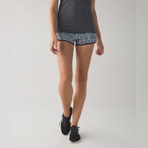 LULULEMON Speed Short Block-It Pocket Ace Spot Tranquil Blue Teal Mint Sz 8